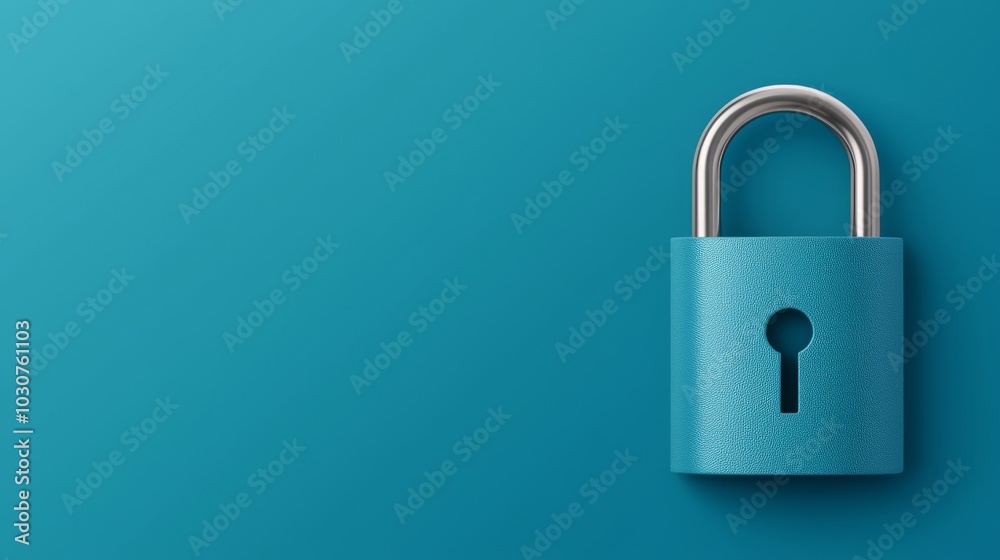 A vibrant teal padlock emphasizing security and protection, set against a matching background. A vibrant teal padlock emphasizing security and protection, set against a matching background.