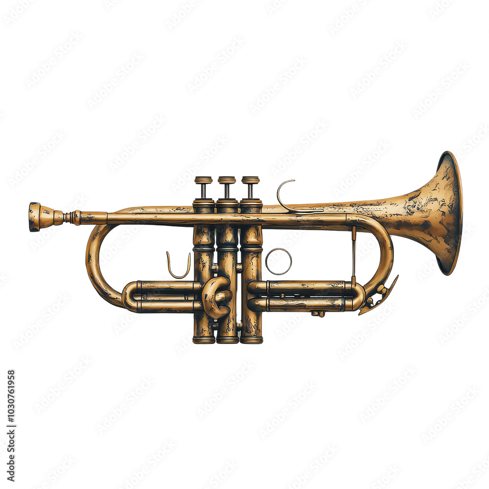 Obraz premium Vintage Trumpet Illustration.