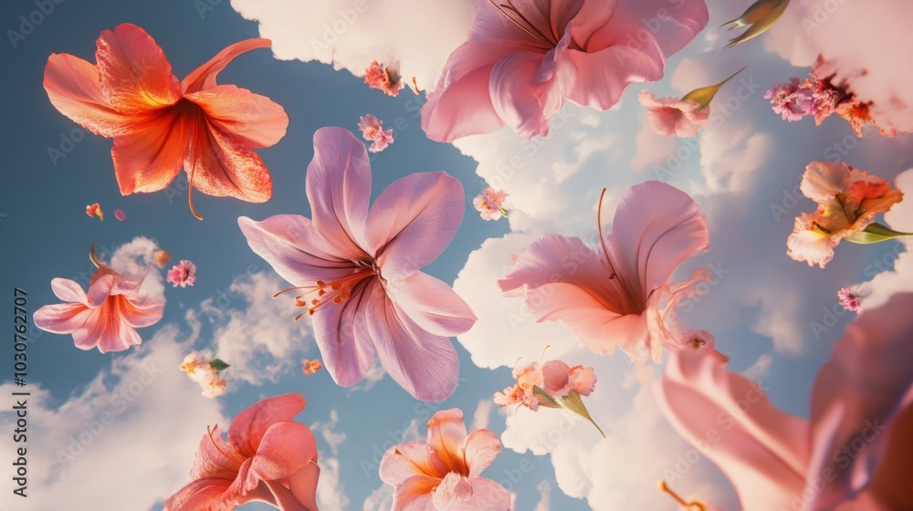 Floating Flowers in a Beautiful Sky Floating Flowers in a Beautiful Sky