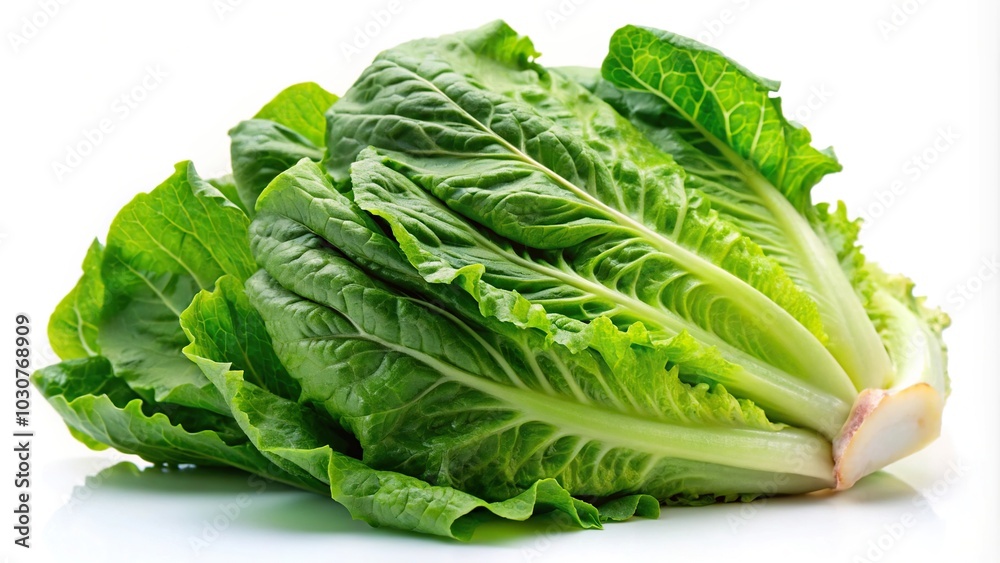 Fresh crisp romaine lettuce on white background Fresh crisp romaine lettuce on white background