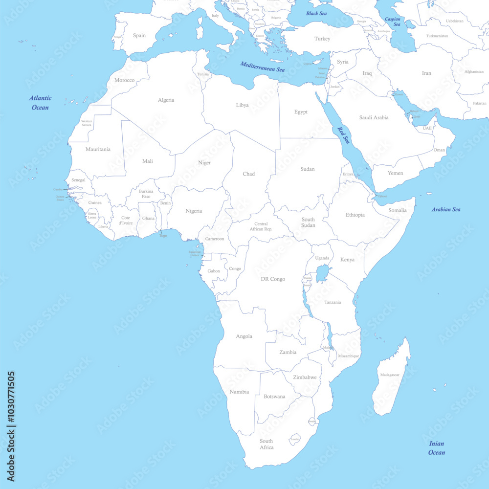 Obraz premium Africa map on blue background