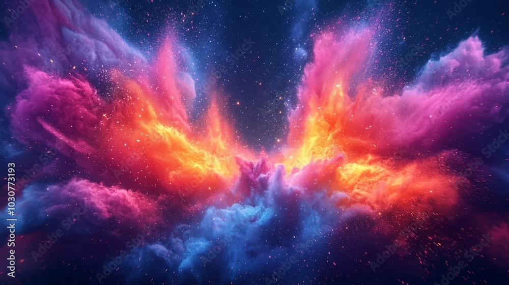 Dynamic Abstract Explosion of Bright Powder Colors Dynamic Abstract Explosion of Bright Powder Colors