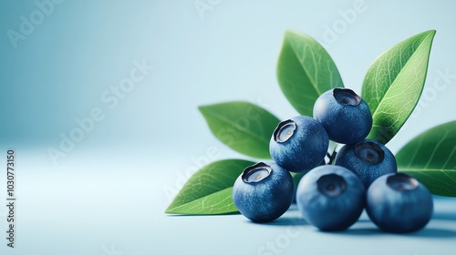 A single blueberry, fruit ingredient, realistic 3D render, deep blue tones, isolated on white background