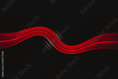 Red abstract transparent gradient on a black background, waves design