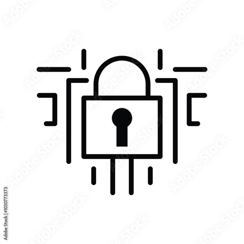 Padlock icon logo design template isolated illustration