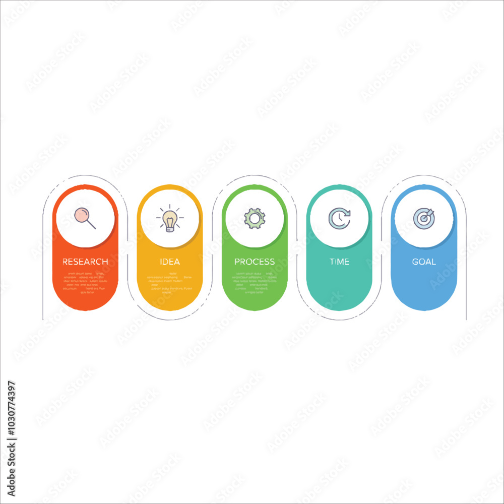 Five infographic vector icon set Five infographic vector icon set