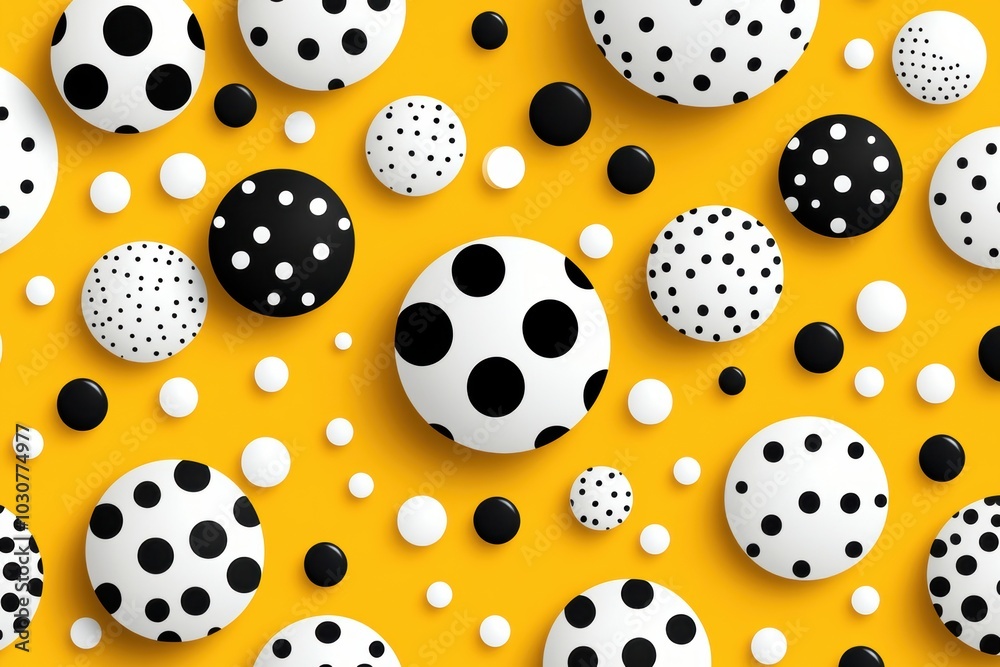 Colorful Polka Dot Pattern on Bright Background