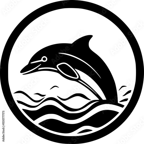 Dolphin - Minimalist and Flat Logo - Vector illustration