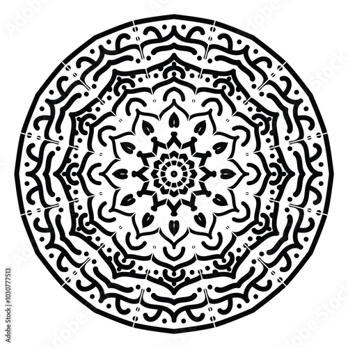 Circular pattern in the form of a mandala. Henna tattoo mandala. Mehndi style. Decorative pattern in oriental style. mandala design.