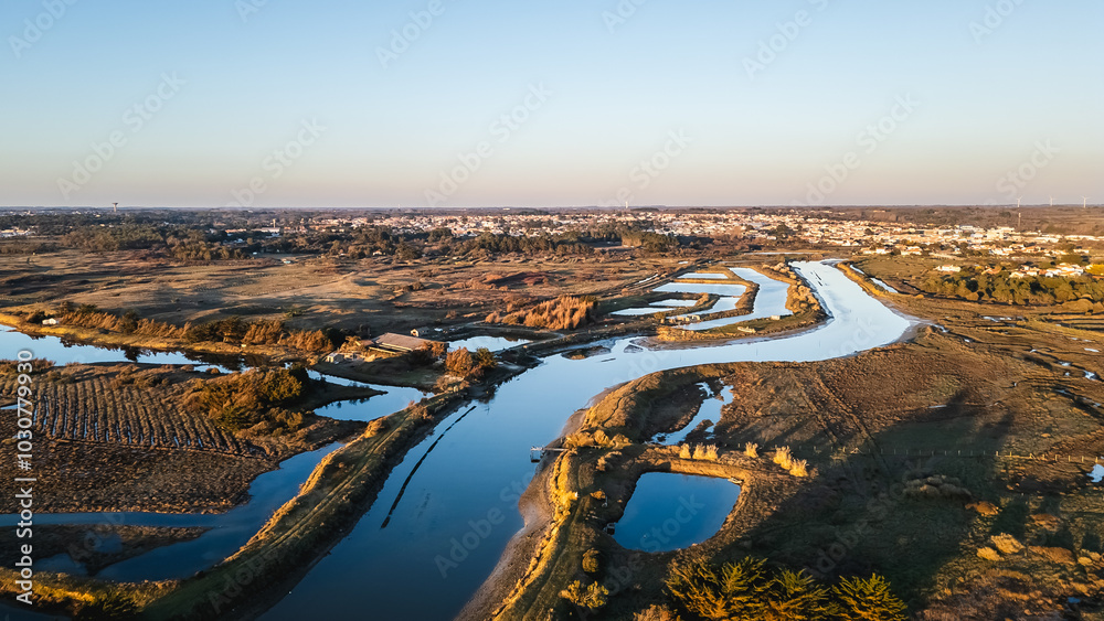 Gachere marshes in Brem sur Mer, Vendee, France