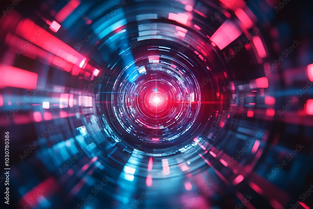 Abstract Red and Blue Light Tunnel Bokeh Abstract Red and Blue Light Tunnel Bokeh