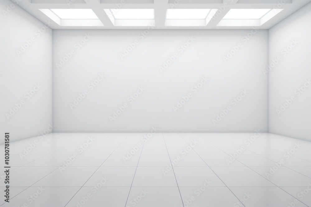 Empty art gallery floor architecture daylighting. Empty art gallery floor architecture daylighting.
