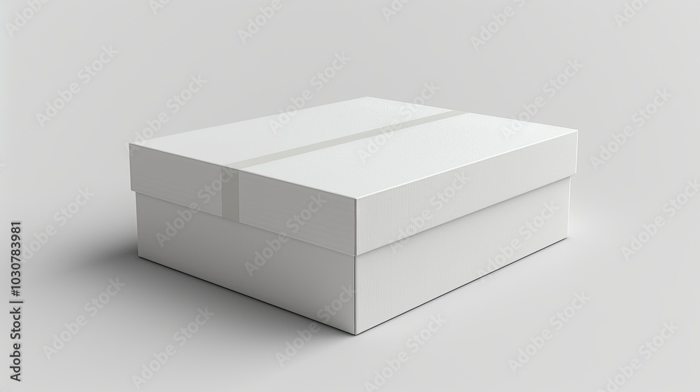 Realistic white cardboard box 3D mockup for professional product presentations. Ideal for branding and packaging design. Isolated on a white background. shipping, packaging, storage. High resolution