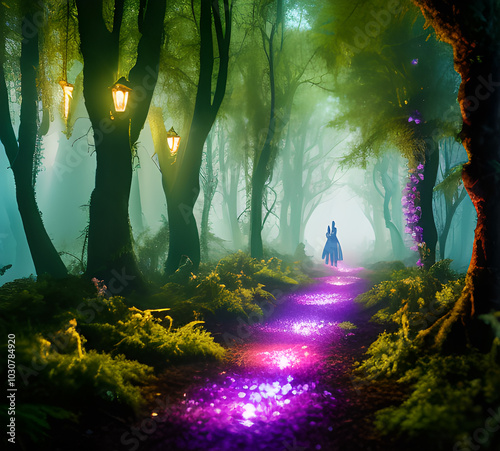 Natural landscape.fantasy world of fairytale country with houses and flowers Cartoon style Advertising for a book.generative ai