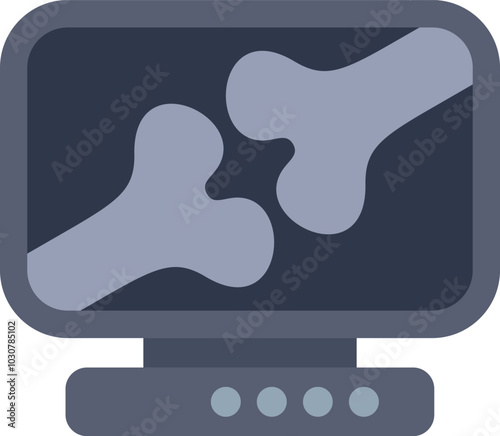 Medical monitor is displaying an x ray image of bones, highlighting the use of technology in healthcare for diagnosis