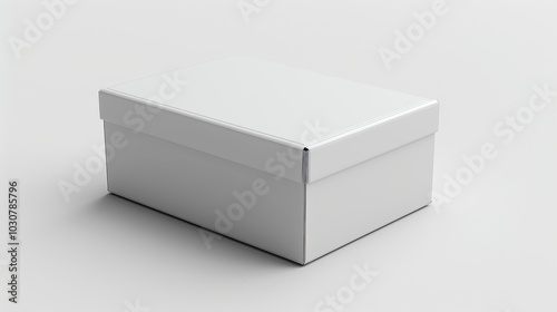 Minimalist white cardboard box 3D mockup for product packaging. Isolated on a white background for a clean look. Ideal for branding and marketing. cardboard, package, product, shipping. High