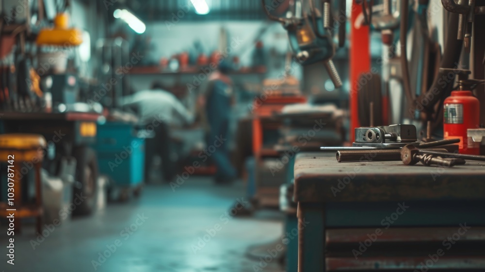 Tools and Equipment in a Busy Workshop Tools and Equipment in a Busy Workshop