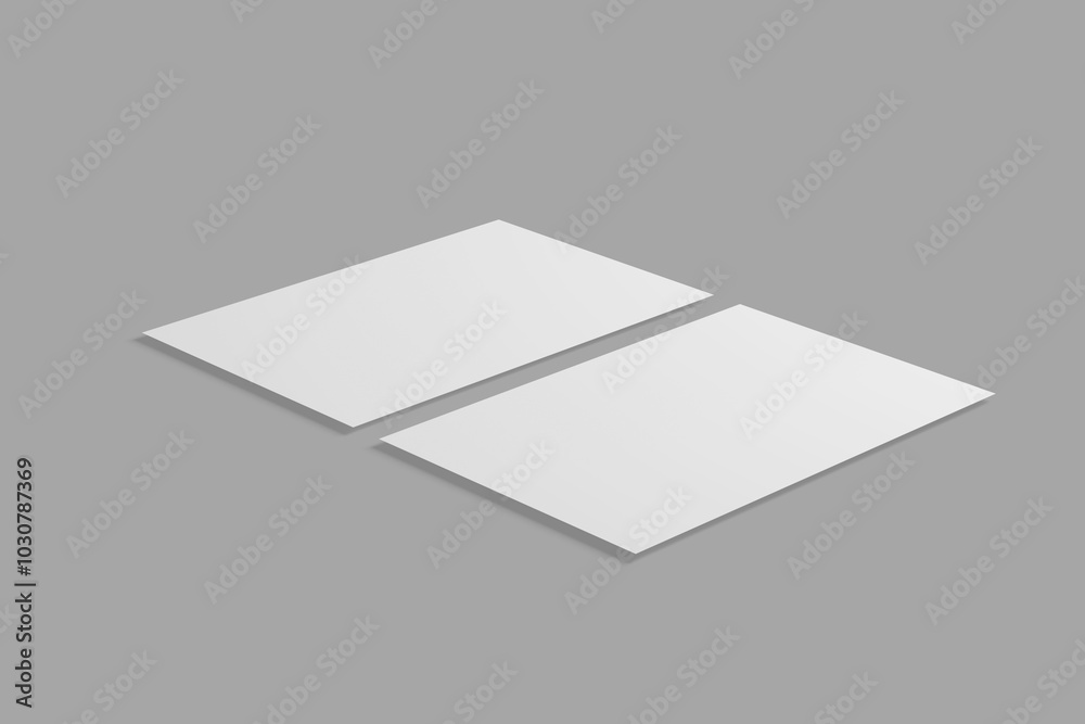 Realistic blank postcard illustration for mockup. 3D Render.