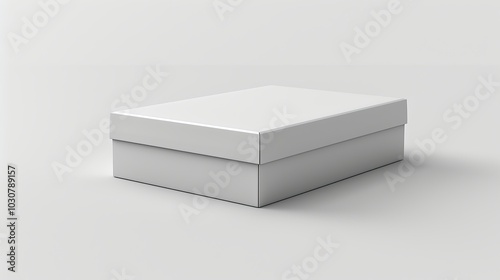 Professional white box 3D mockup for realistic packaging design. Isolated on a white background for easy customization. Ideal for product branding. shipping, packaging, storage. High resolution