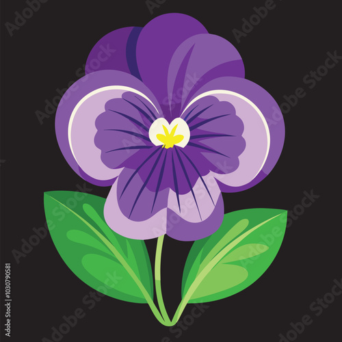 How To make a viola flower Vector 3D Image