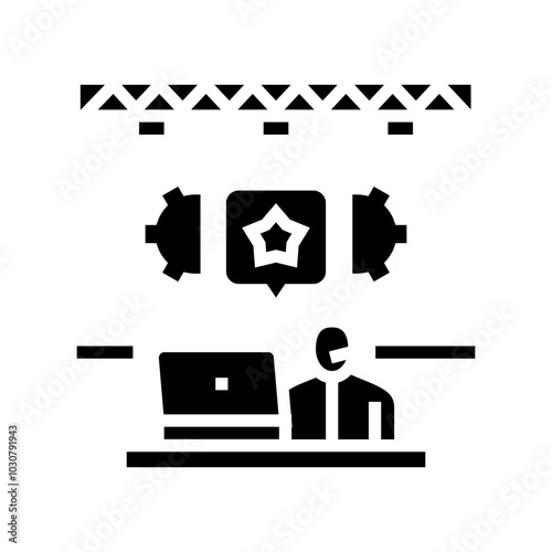 production event agency glyph icon vector. production event agency sign. isolated symbol illustration