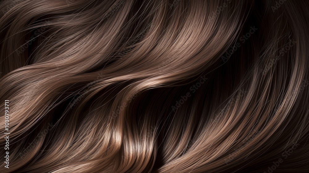 Close-up of Smooth Brown Hair Texture Close-up of Smooth Brown Hair Texture