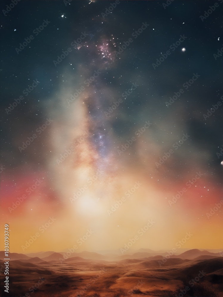 A stunning stellar landscape featuring a glowing, fiery nebula surrounded by stars, perfect for celestial and cosmic-inspired decor.