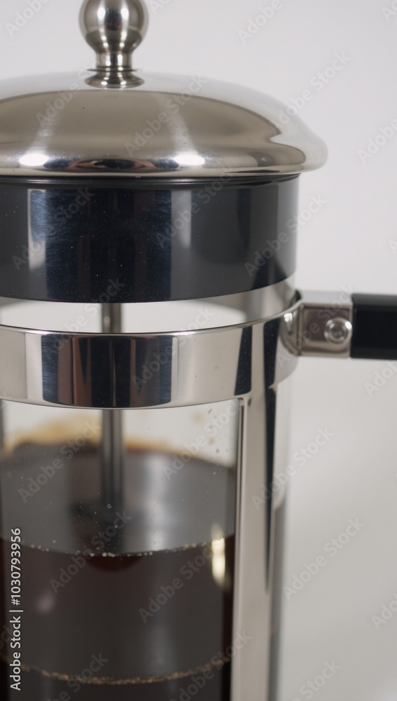 French Press Coffee Pot with Metal Handle  Glass Lid Metal Handle Glass Lid