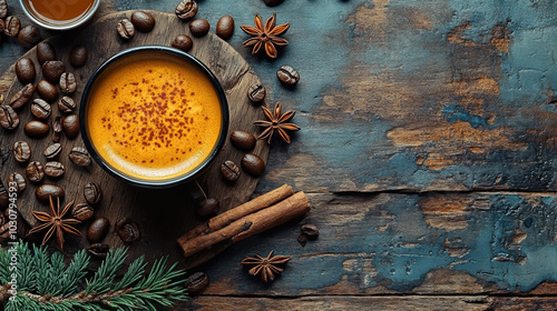 Close-up of a bowl of golden milk with spices, highlighting its health benefits and cozy presentation.