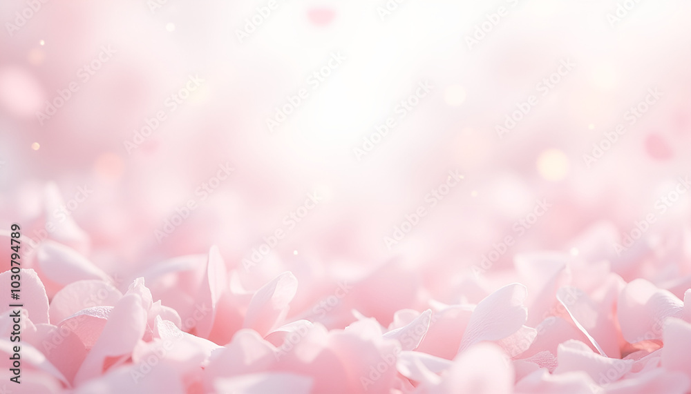 Close-up of cherry blossom petals covering surface with soft light and dreamy bokeh background Close-up of cherry blossom petals covering surface with soft light and dreamy bokeh background