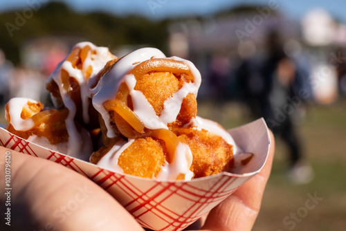 Dulce de Leche Donut holes at fair  photo