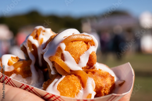 Dulce de Leche Donut holes at fair  photo