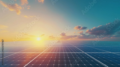 Solar Panels At Sunset: A Glimpse Into A Sustainable Future