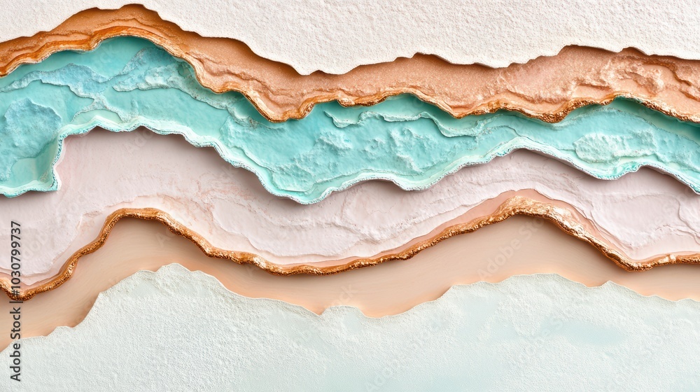 Layered Hues: Abstract Pastel Landscape Layered Hues: Abstract Pastel Landscape