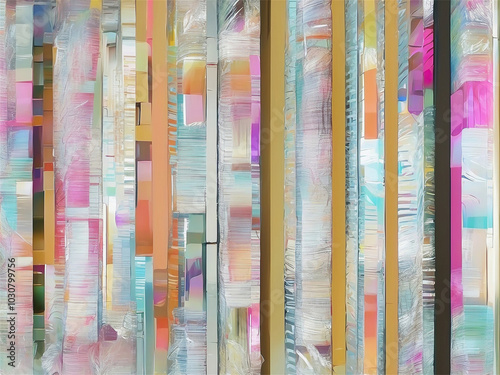 Pastel Stripes and Geometric Pattern in Art Design