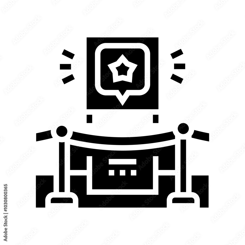 exhibition management glyph icon vector. exhibition management sign. isolated symbol illustration exhibition management glyph icon vector. exhibition management sign. isolated symbol illustration