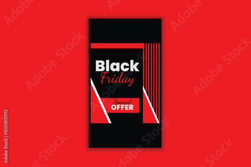 Story Black Friday sale social media post banner design template 