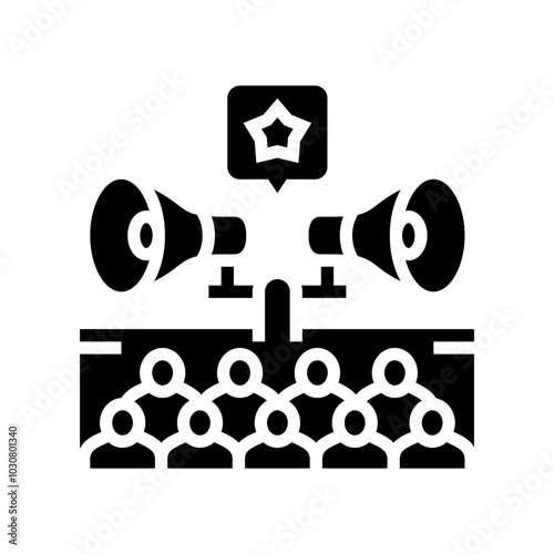 public relations glyph icon vector. public relations sign. isolated symbol illustration