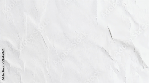 The texture of white paper is crumpled. Background. Subtle book sheet. Grunge. 