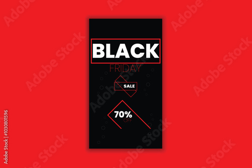 Story Black Friday sale social media post banner design template 