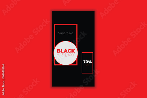 Story Black Friday sale social media post banner design template 