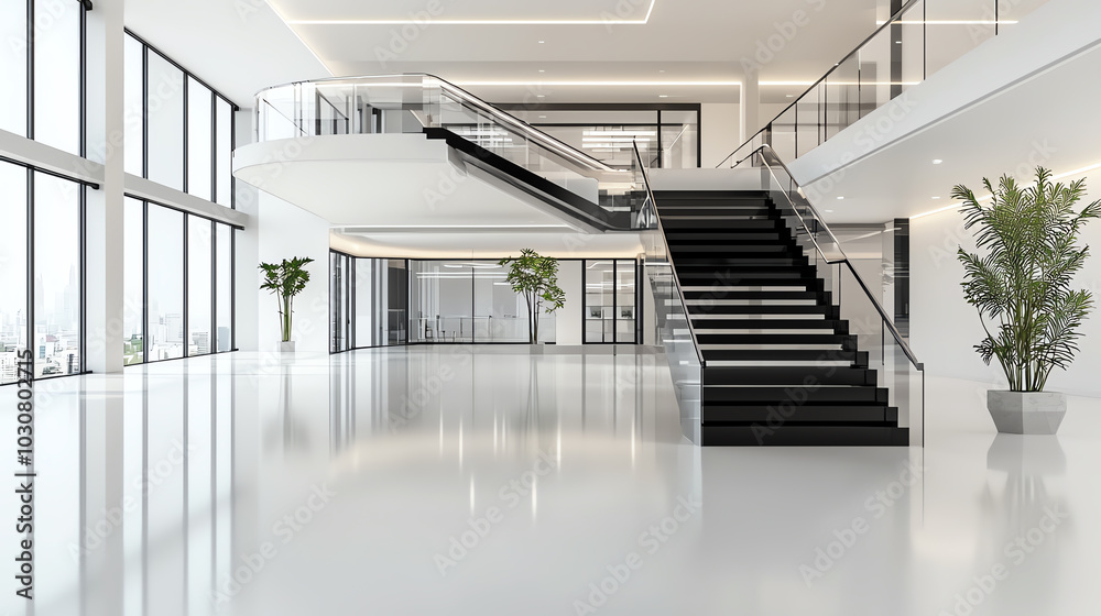 Obraz premium AI optimizing spatial layouts for interior design, maximizing space and light efficiency, AI spatial design, interior planning