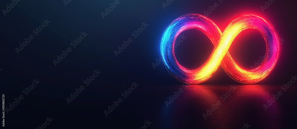 Glowing Infinity Symbol in Neon Colors Glowing Infinity Symbol in Neon Colors
