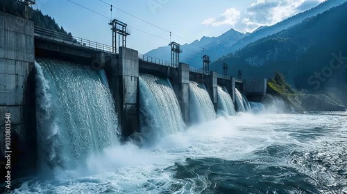 Water discharged from a hydroelectric power station
