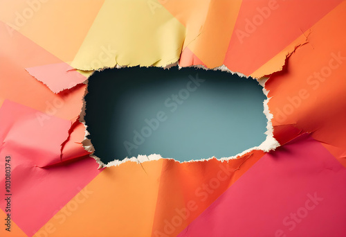 Torn paper with jagged edges realistic ripped pieces scrap sticky notes shreds notebook pages hole shadow punch through reveal message