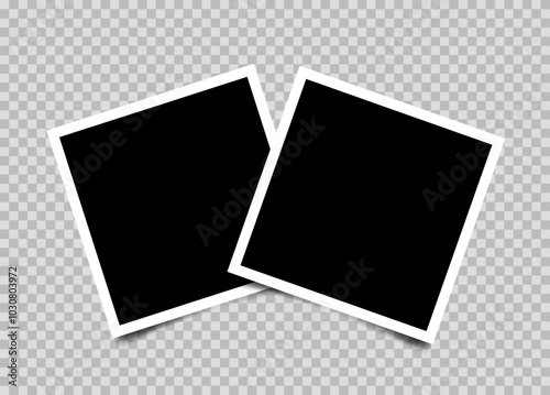 Realistic duo photo frame isolated on transparent background.