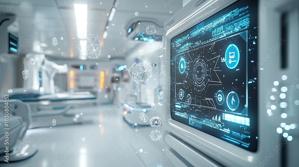 Futuristic Operating Room with Advanced Technology Futuristic Operating Room with Advanced Technology