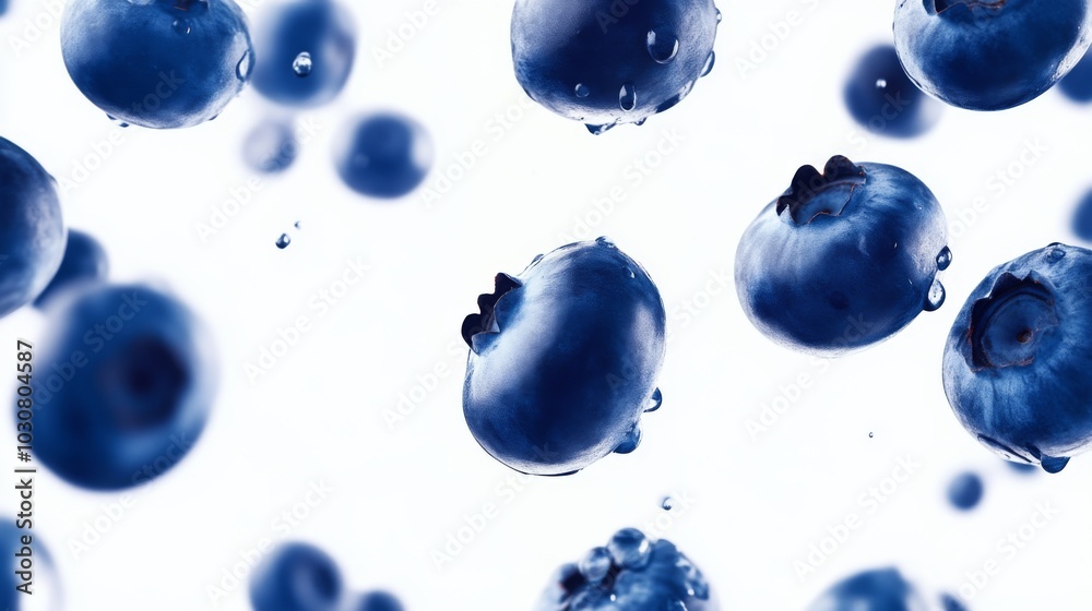 Fresh Blueberries with Water Drops - Food Photography Fresh Blueberries with Water Drops - Food Photography