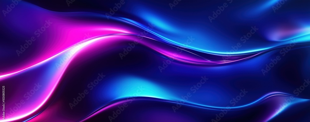 Radiant waves of blue and purple glowing light create an otherworldly ambiance. Generative AI Radiant waves of blue and purple glowing light create an otherworldly ambiance. Generative AI