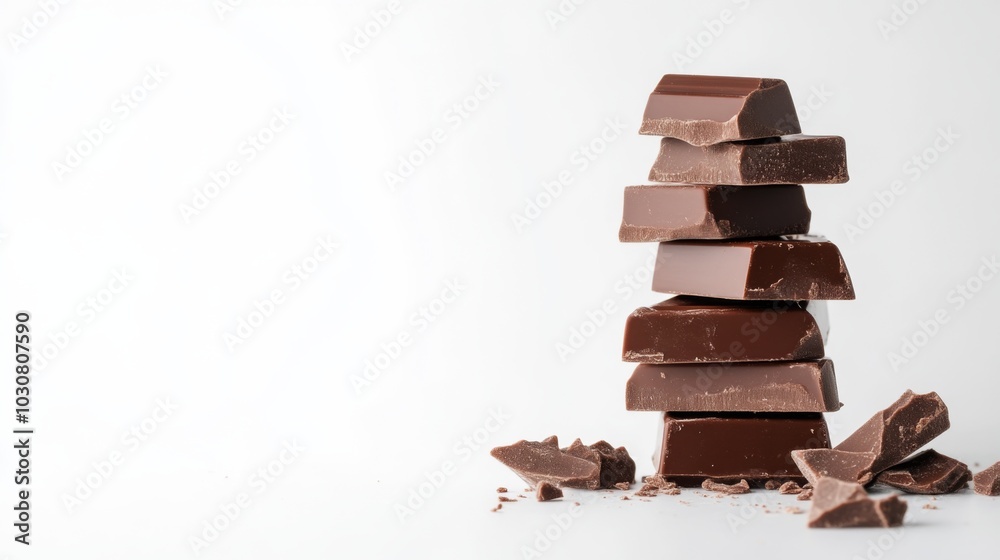 Dark Chocolate Bar Pieces - Delicious Sweet Treat Dark Chocolate Bar Pieces - Delicious Sweet Treat